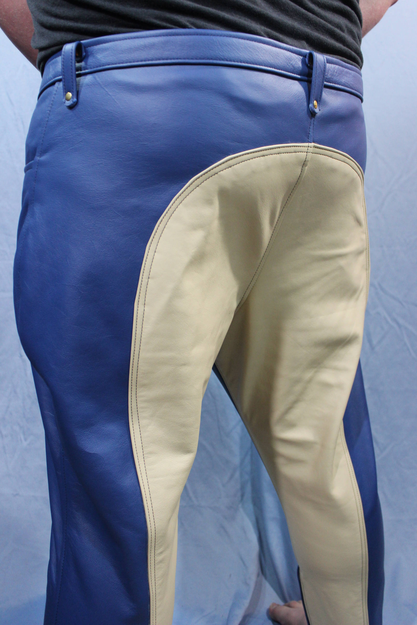 Collection Sir Tom Matt - Pantalon Saddle crème et bleu