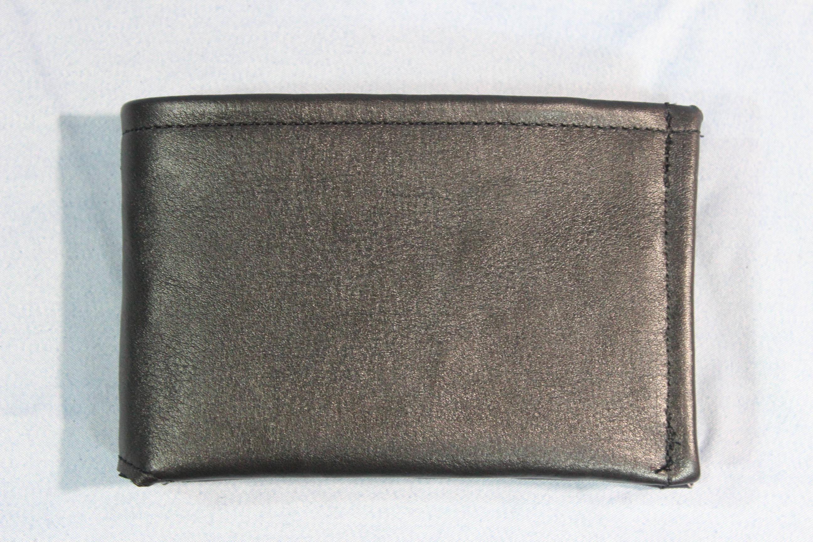 Classic Black Leather Wallet with removable ID flap