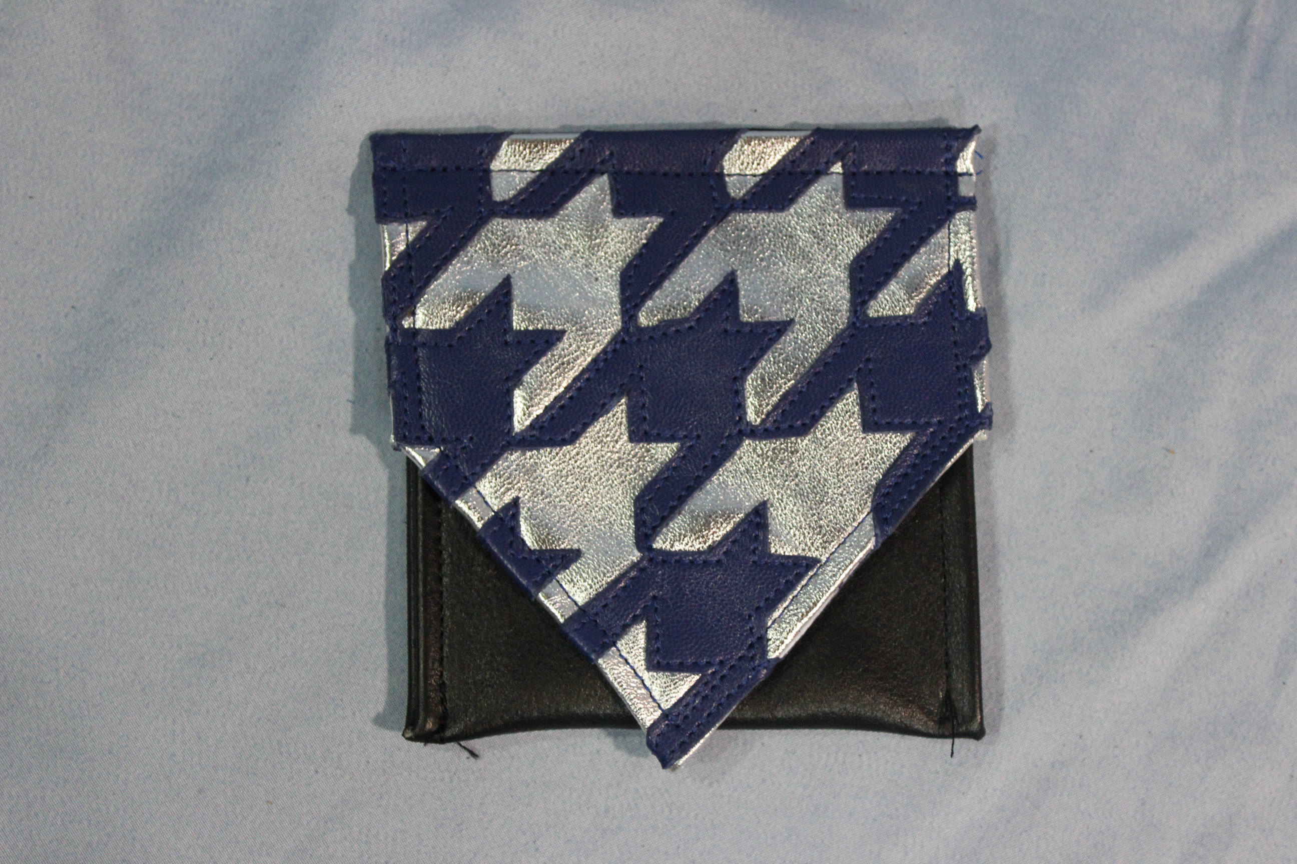 Leather Houndstooth Pocket Flag with Metallic highlights