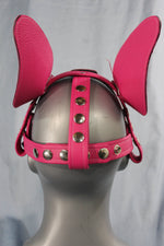 Husky style Pup Hood in Pink with Purple highlights