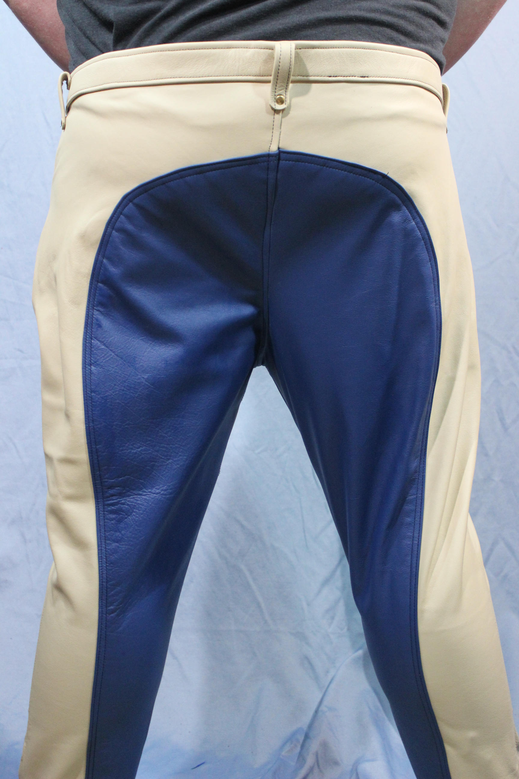 Collection Sir Tom Matt - Pantalon Saddle bleu et crème