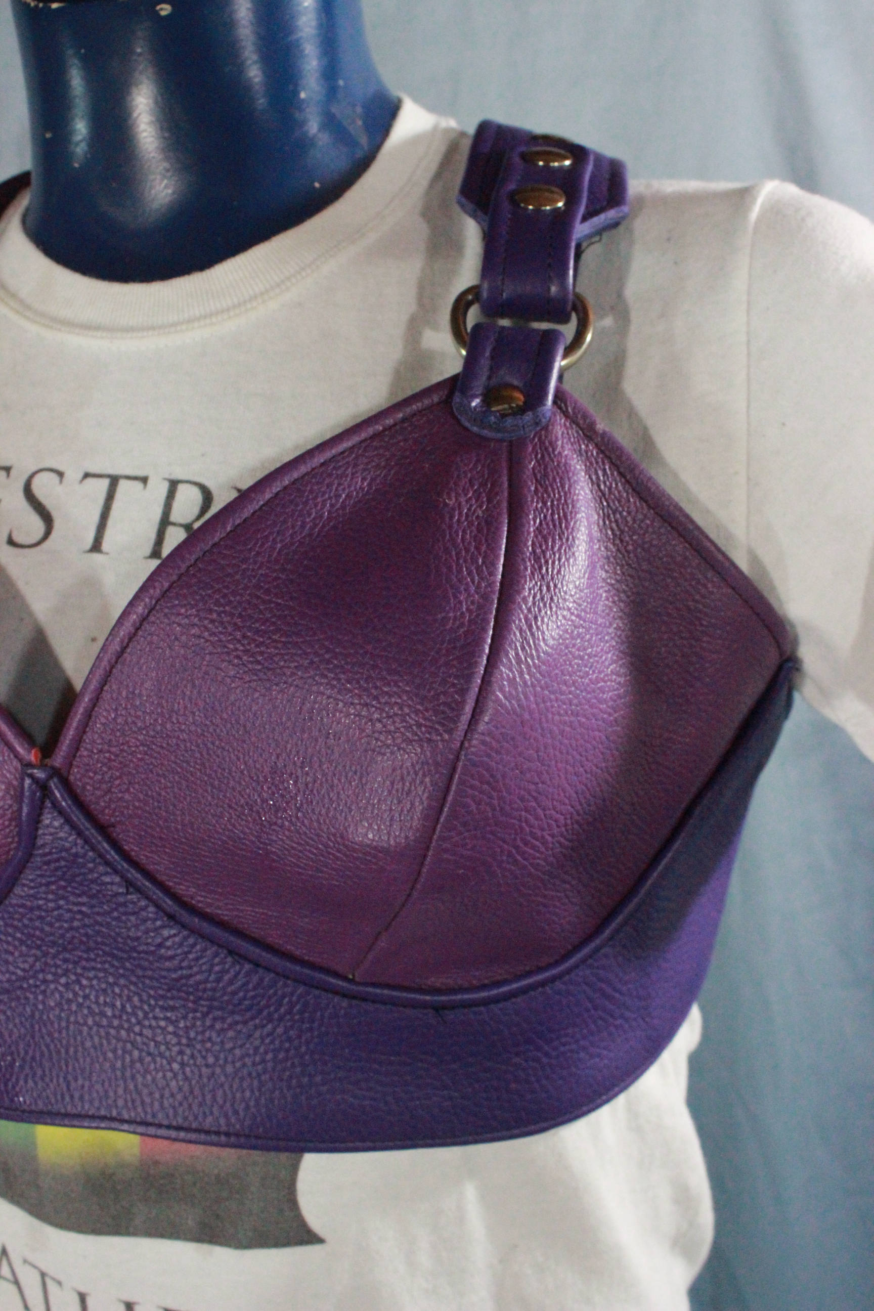 Soutien-gorge en cuir - Violet