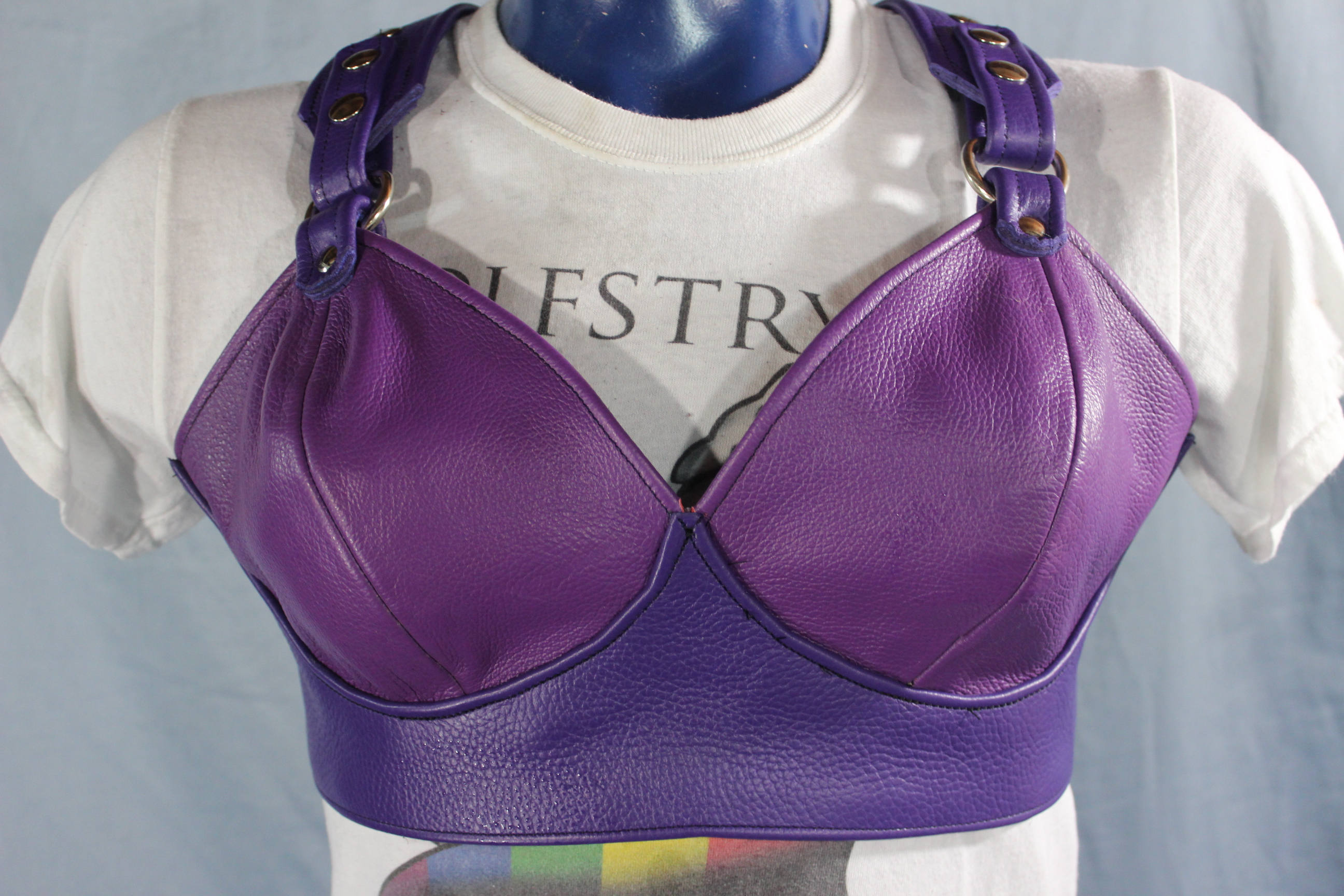 Soutien-gorge en cuir - Violet