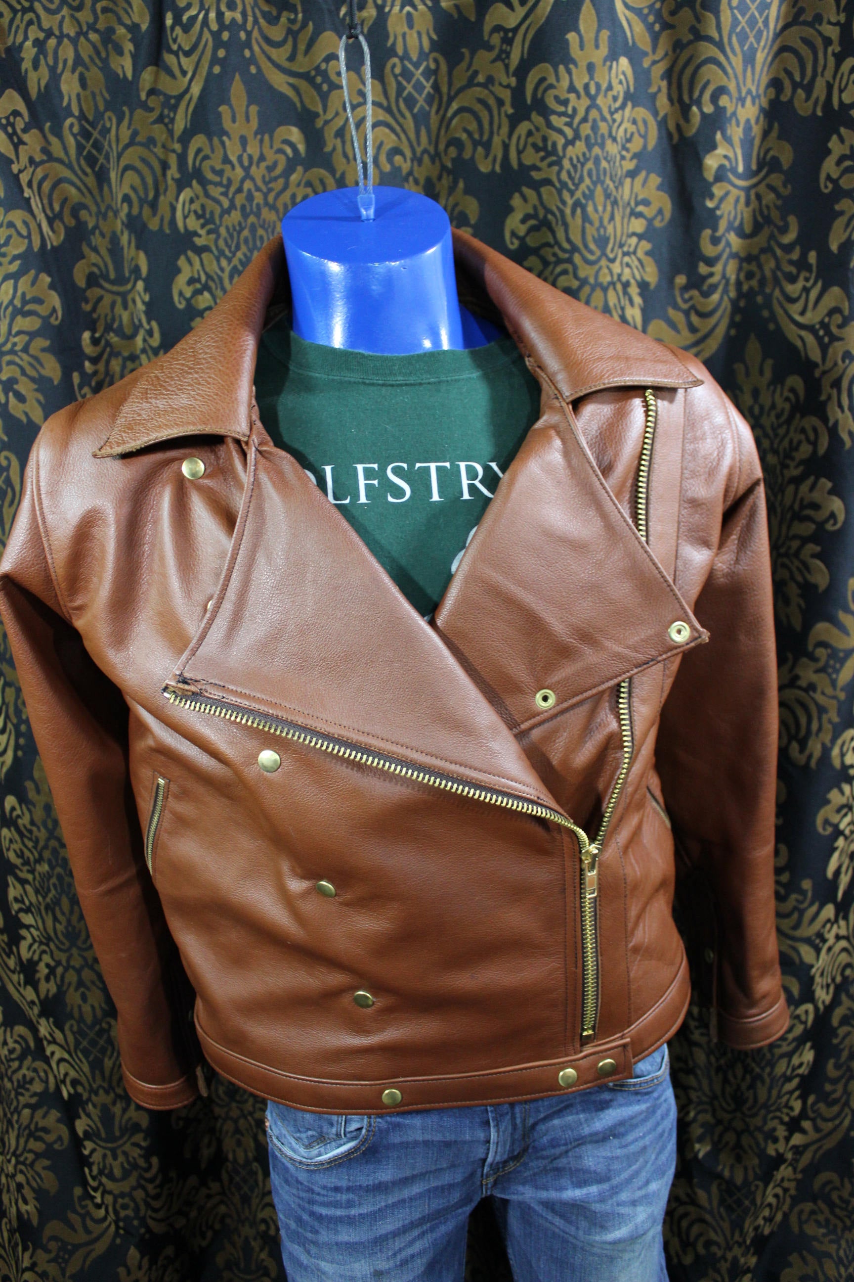 Notre Veste Biker en Cognac