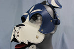 Blue and White Boxer Hood with Studded Whiskers