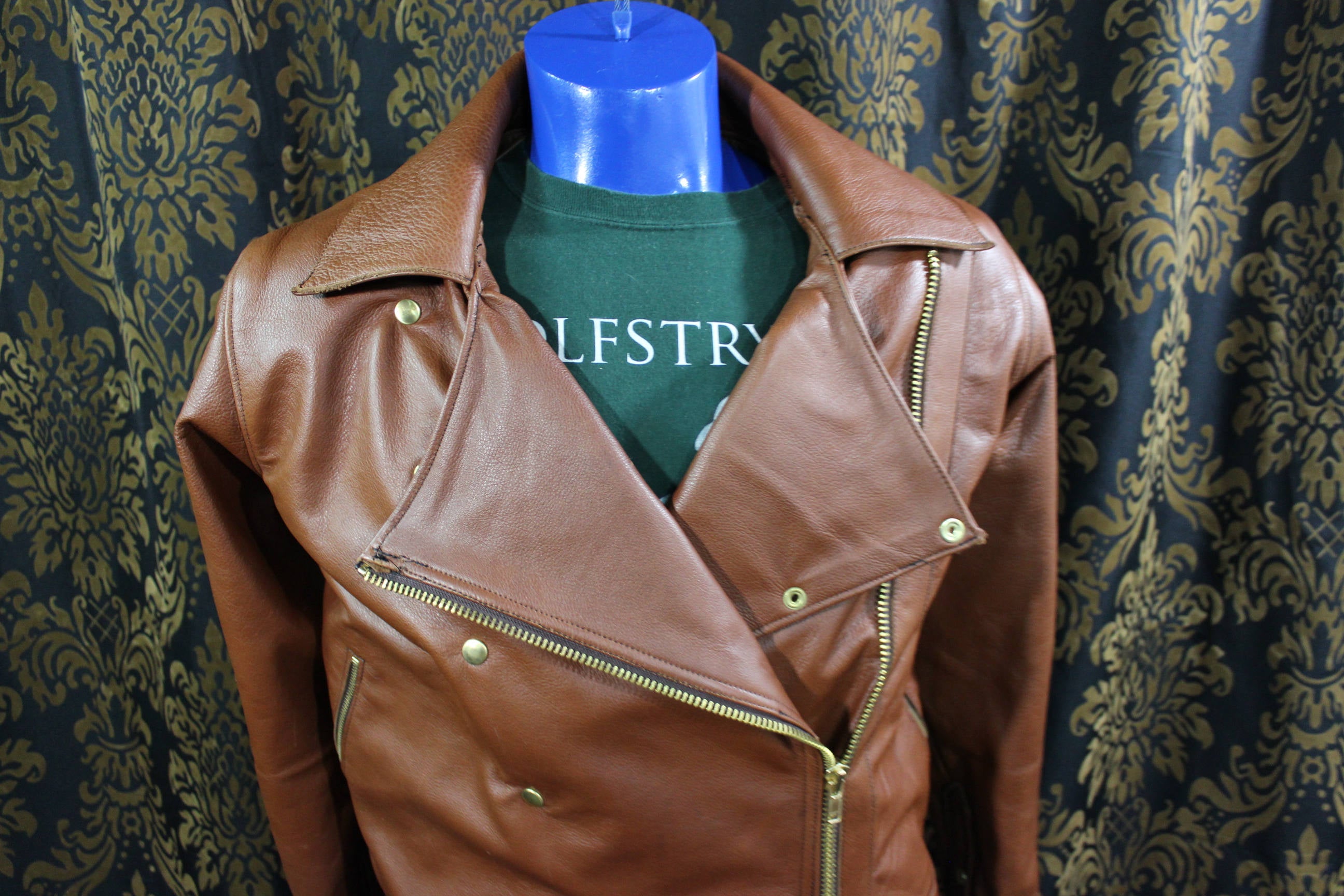 Notre Veste Biker en Cognac