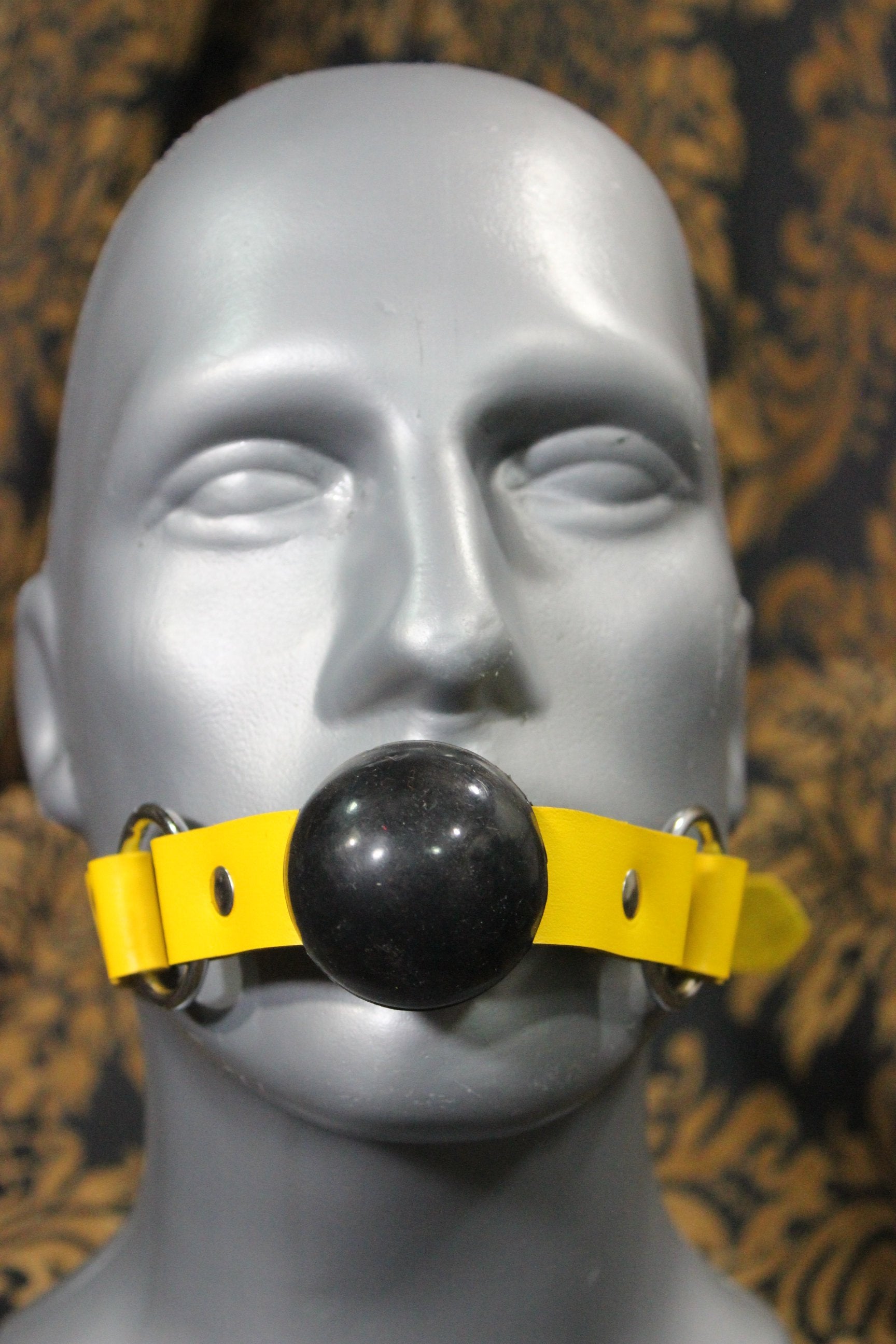 Classic Ball Gag in Black and Yellow