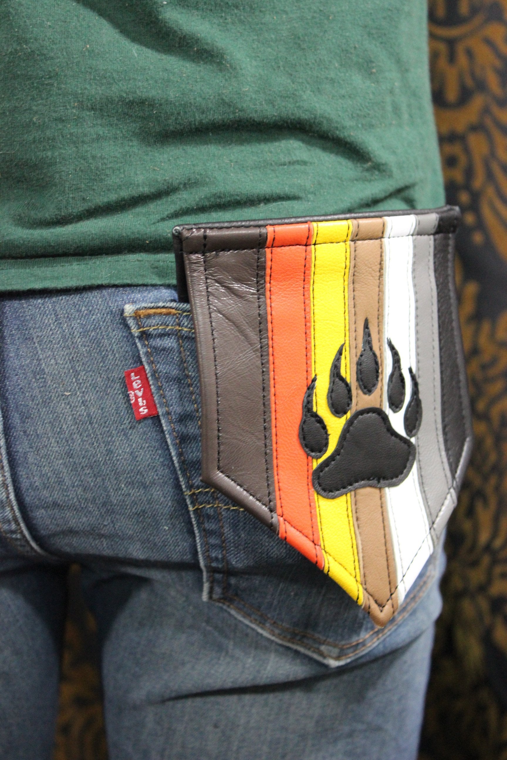 Bear Pride Leather Pocket Flag