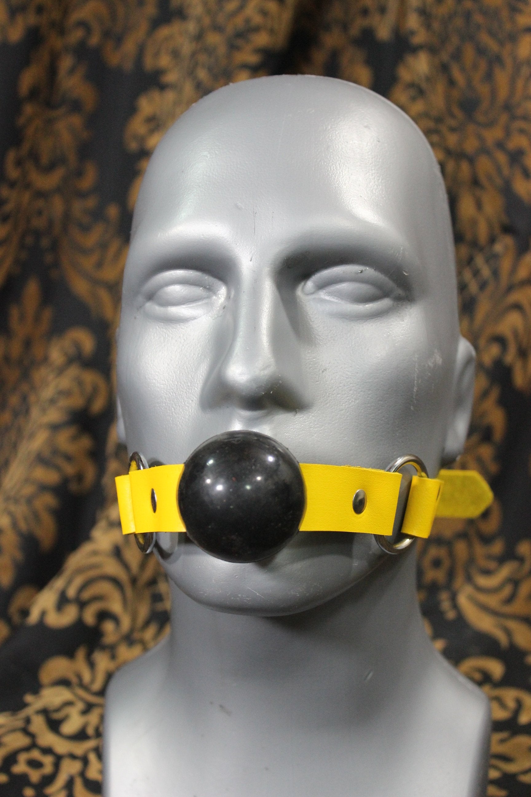 Classic Ball Gag in Black and Yellow