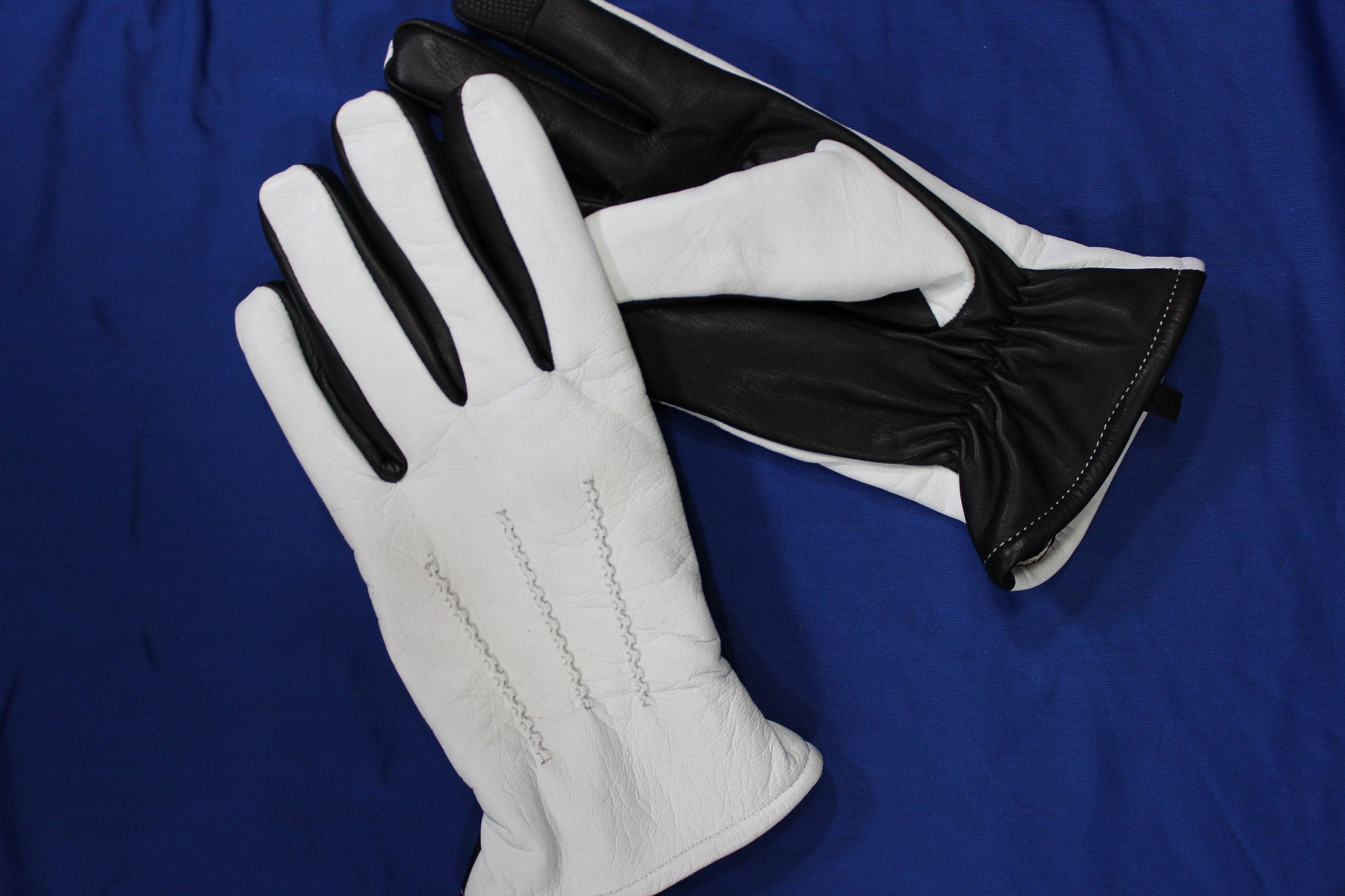 Guantes de cuero de competición (compatibles con teléfonos móviles)