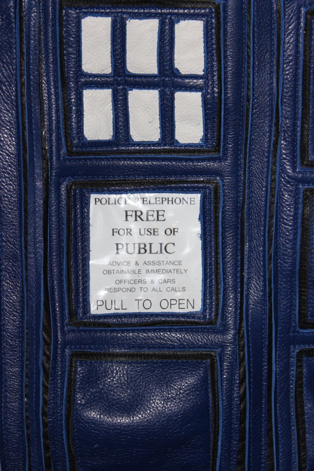 Leather Tardis Stocking - HUGE, Handmade!