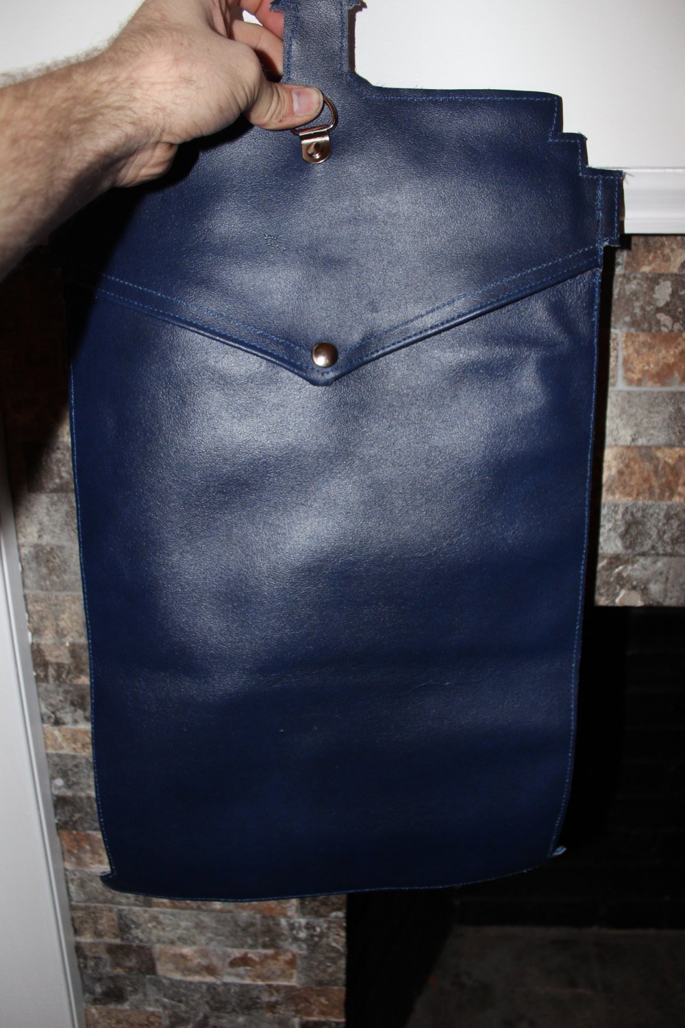 Leather Tardis Stocking - HUGE, Handmade!