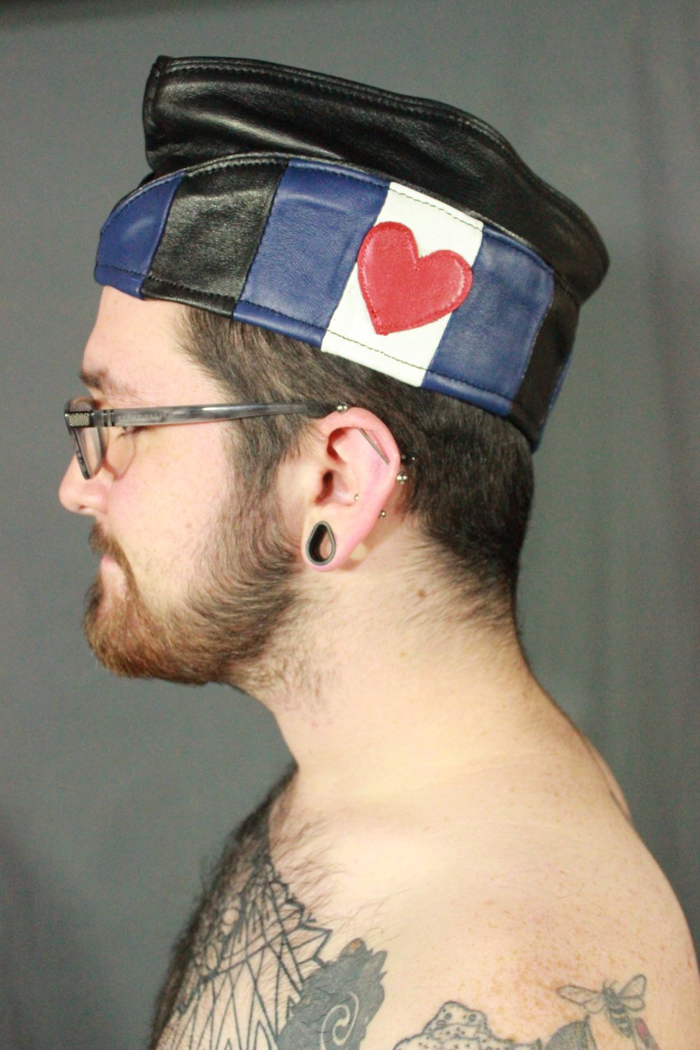 Casquette de garnison en cuir Leather Pride