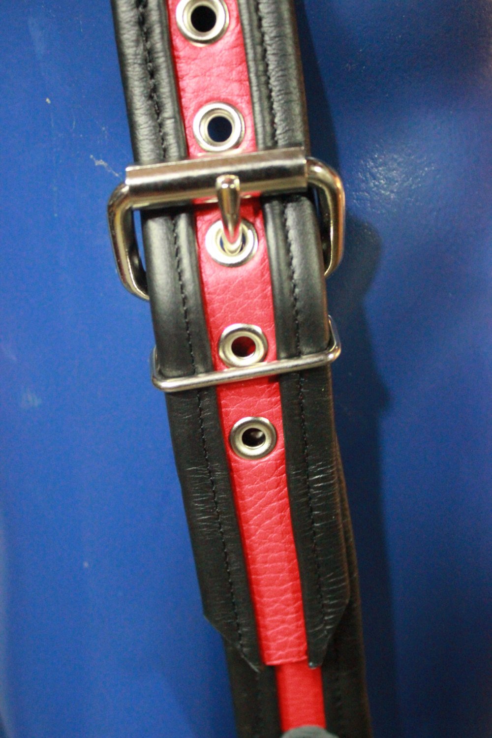 Suspenders, Soft Black and Red Leather with Nickle Hardware. Hand Made!