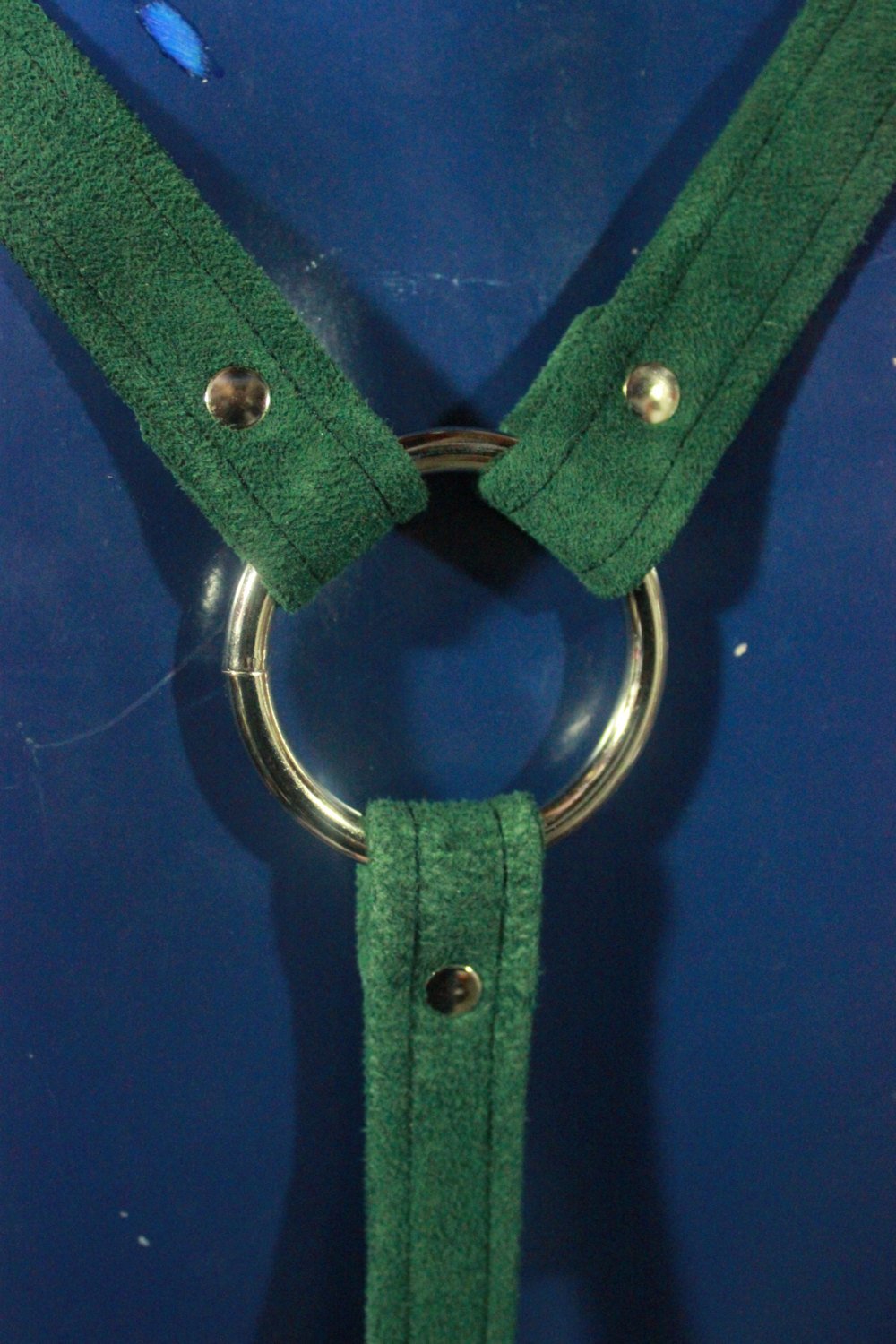 Green Suede Leather Suspenders